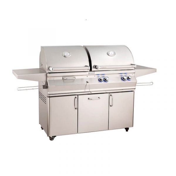 FireMagic Aurora A830s Portable Gas/Charcoal Combo Grill with Analog Thermometer