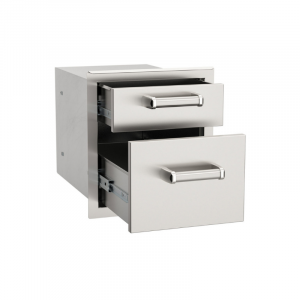 Fire Magic Flush Mounted Double Storage Drawer with Soft Close System